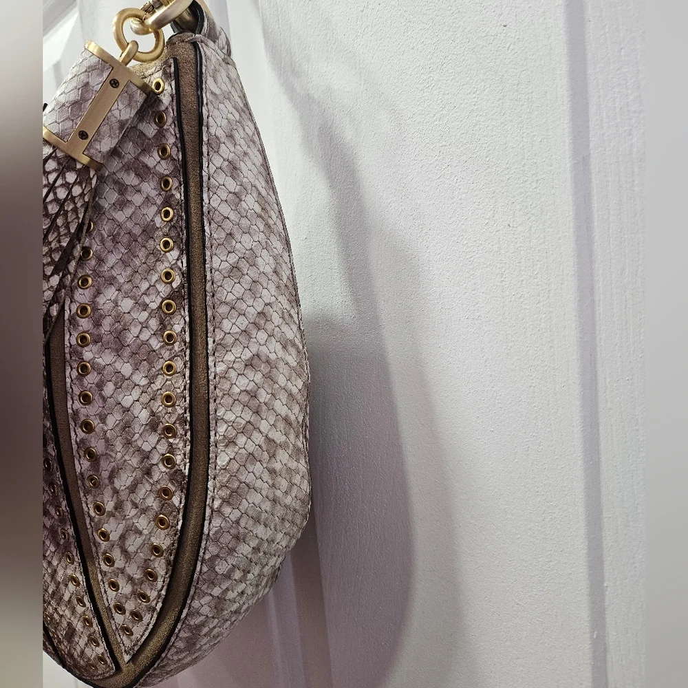 Michael Kors Snake Print Shoulder/Crossbody Bag with Tassel - Like NEW